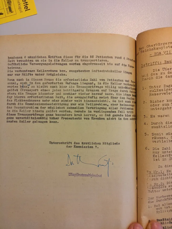 Unterschrift Magistratsmedizinalrat
