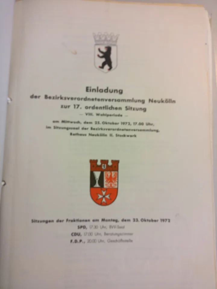 Einladung BVV
