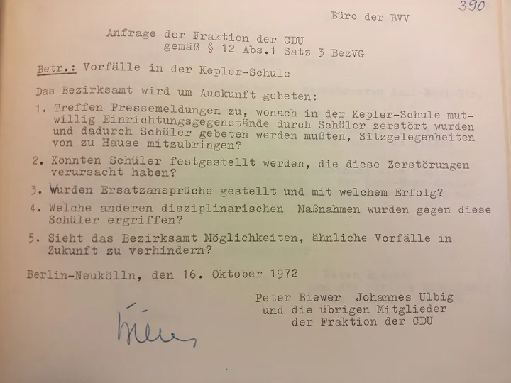 CDU Anfrage