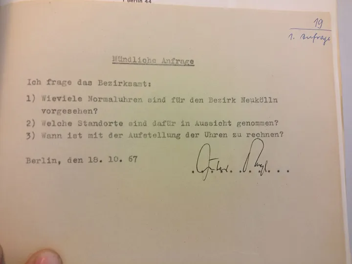 Normaluhren Anfrage