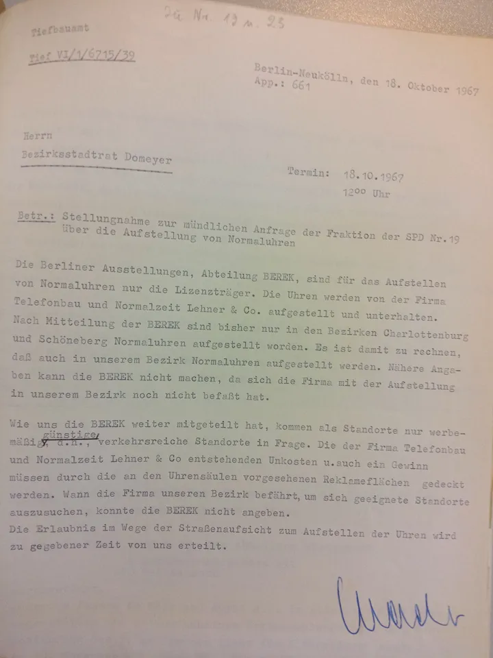 Normaluhren Memo